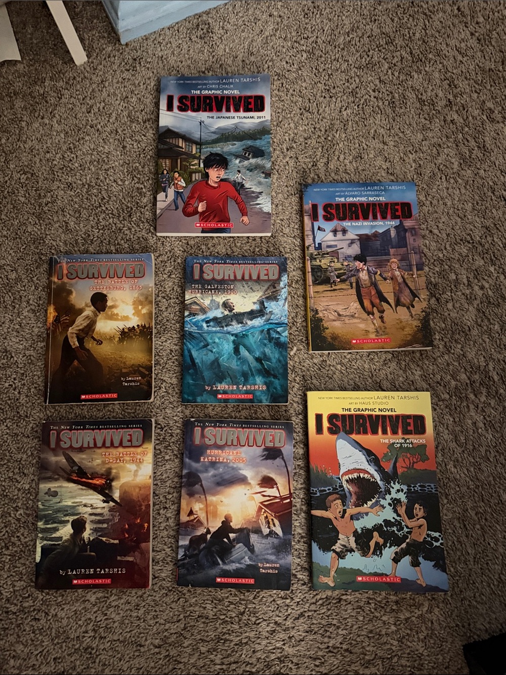 I Survived Graphic Novel Set by Scholastic - Assorted Blue, Red, Brown Covers